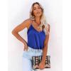 imageEkouaer Womens Satin Tank Tops 2 Pack Silky Camisole V Neck Spaghetti Strap Blouses Sleeveless Cami ShirtSnorkel Blue