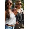 imageEkouaer Womens Satin Tank Tops 2 Pack Silky Camisole V Neck Spaghetti Strap Blouses Sleeveless Cami ShirtWhiteBlack Flower Print