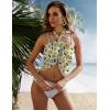 imageEkouaer Womens Short Sarongs Chiffon Cover Ups Sheer Bikini Wraps for Swimwear S3XLPat8yellow Lemon