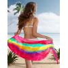 imageEkouaer Womens Short Sarongs Chiffon Cover Ups Sheer Bikini Wraps for Swimwear S3XLRainbow Tie Dye