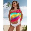 imageEkouaer Womens Short Sarongs Chiffon Cover Ups Sheer Bikini Wraps for Swimwear S3XLRainbow Tie Dye