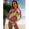 imageEkouaer Womens Short Sarongs Chiffon Cover Ups Sheer Bikini Wraps for Swimwear S3XLRainbow Tie Dye