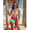 imageEkouaer Womens Short Sarongs Chiffon Cover Ups Sheer Bikini Wraps for Swimwear S3XLRainbow Tie Dye