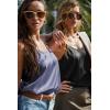 imageEkouaer Womens Silk Satin Tank Tops V Neck Camisole Spaghetti Strap Top Summer Basic BlouseBlackGrey