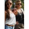 imageEkouaer Womens Silk Satin Tank Tops V Neck Camisole Spaghetti Strap Top Summer Basic BlouseBlackWhite
