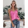 imageEkouaer Womens Silk Satin Tank Tops V Neck Camisole Spaghetti Strap Top Summer Basic BlouseRose Leopard