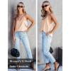 imageEkouaer Womens Silk Satin Tank Tops V Neck Camisole Spaghetti Strap Top Summer Basic BlouseWhiteChampagne