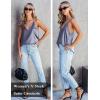 imageEkouaer Womens Silk Satin Tank Tops V Neck Camisole Spaghetti Strap Top Summer Basic BlouseWhiteGrey