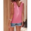 imageEkouaer Womens Silk Satin Tank Tops V Neck Casual Cami Sleeveless Camisole Blouses Summer Basic Tank ShirtPink