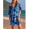 imageEkouaer Womens Tshirt Nightgown Cotton V Neck Sleepshirts Comfy Casual Nightshirt for WomenButterfly Tie Dye