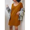 imageEkouaer Womens Tshirt Nightgown Cotton V Neck Sleepshirts Comfy Casual Nightshirt for WomenCaramel