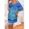 imageEkouaer Womens Tshirt Nightgown Cotton V Neck Sleepshirts Comfy Casual Nightshirt for WomenCashew Blue