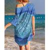 imageEkouaer Womens Tshirt Nightgown Cotton V Neck Sleepshirts Comfy Casual Nightshirt for WomenCashew Blue