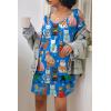 imageEkouaer Womens Tshirt Nightgown Cotton V Neck Sleepshirts Comfy Casual Nightshirt for WomenCat Blue
