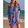 imageEkouaer Womens Tshirt Nightgown Cotton V Neck Sleepshirts Comfy Casual Nightshirt for WomenMulti Flower