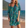 imageEkouaer Womens Tshirt Nightgown Cotton V Neck Sleepshirts Comfy Casual Nightshirt for WomenPrint Green
