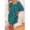 imageEkouaer Womens Tshirt Nightgown Cotton V Neck Sleepshirts Comfy Casual Nightshirt for WomenPrint Green
