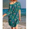imageEkouaer Womens Tshirt Nightgown Cotton V Neck Sleepshirts Comfy Casual Nightshirt for WomenPrint Green