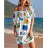imageEkouaer Womens Tshirt Nightgown Cotton V Neck Sleepshirts Comfy Casual Nightshirt for WomenPrint White