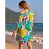 imageEkouaer Womens Tshirt Nightgown Cotton V Neck Sleepshirts Comfy Casual Nightshirt for WomenTropical Leaf