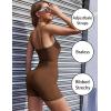 imageEkouaer Womens Workout Romper Ribbed Unitard Stretch One Piece Short Jumpsuits Yoga Sleeveless Adjustable Outfits 2024BlackBrown