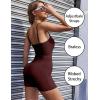 imageEkouaer Womens Workout Romper Ribbed Unitard Stretch One Piece Short Jumpsuits Yoga Sleeveless Adjustable Outfits 2024Dark Red