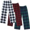 imageEkouaer Boys Pajama Pants 3 Pack Sleep Pants Soft Elastic Waist Kids Pajama Bottoms Plaid Lounge Pants with 2 PocketsBpattern10