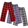 imageEkouaer Boys Pajama Pants 3 Pack Sleep Pants Soft Elastic Waist Kids Pajama Bottoms Plaid Lounge Pants with 2 PocketsPattern 13