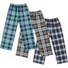 imageEkouaer Girls Soft Pajamas Pants Cute Print Pattern PJ Bottoms Comfortable Lounge Long Pants with 2 Pockets3 PackblueYellowRed Plaid
