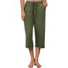 imageEkouaer Womens Capri Pajama Pants Wide Leg Lounge Sleep Pants Soft Comfy Drawstring Pj Bottoms with PocketsArmy Green