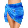 imageEkouaer Womens Short Sarongs Chiffon Cover Ups Sheer Bikini Wraps for Swimwear S3XLBlue Tie Dye