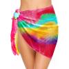 imageEkouaer Womens Short Sarongs Chiffon Cover Ups Sheer Bikini Wraps for Swimwear S3XLRainbow Tie Dye