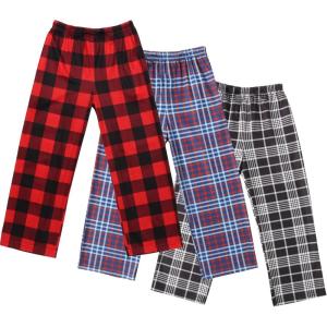 imageEkouaer Boys Pajama Pants 3 Pack Sleep Pants Soft Elastic Waist Kids Pajama Bottoms Plaid Lounge Pants with 2 PocketsPattern 13