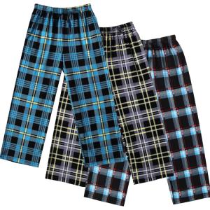 imageEkouaer Boys Pajama Pants 3 Pack Sleep Pants Soft Elastic Waist Kids Pajama Bottoms Plaid Lounge Pants with 2 PocketsPattern 16