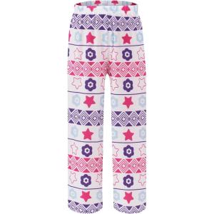 imageEkouaer Girls Soft Pajamas Pants Cute Print Pattern PJ Bottoms Comfortable Lounge Long Pants with 2 PocketsLove Grid