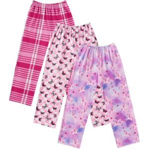 imageEkouaer Girls Soft Pajamas Pants Cute Print Pattern PJ Bottoms Comfortable Lounge Long Pants with 2 PocketsPattern 8