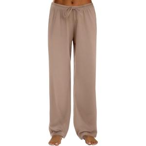 imageEkouaer Women Pajama Pants Comfy Pj Bottom with Pockets Stretch Plaid SleepwearKhaki