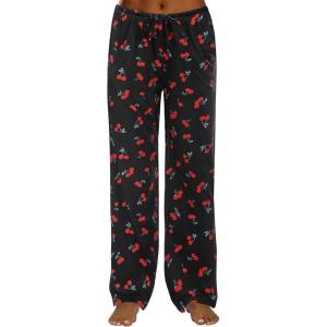 imageEkouaer Women Pajama Pants Comfy Pj Bottom with Pockets Stretch Plaid SleepwearLittle Cherry Print
