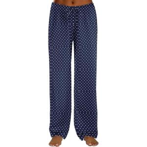 imageEkouaer Women Pajama Pants Comfy Pj Bottom with Pockets Stretch Plaid SleepwearPolka Dotsblue