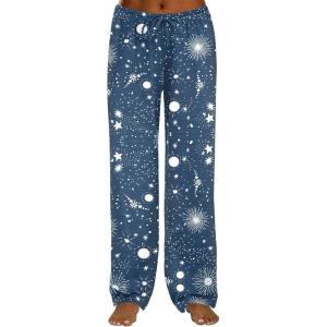 imageEkouaer Women Pajama Pants Comfy Pj Bottom with Pockets Stretch Plaid SleepwearStarry Sky