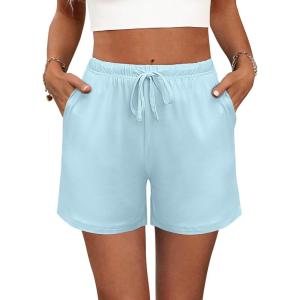 imageEkouaer Womens 2 Pack Pajama Shorts Comfy Lounge Bottom Y2k Printed Sleep Short with Pockets Pj Bottoms SXXLLight Blue