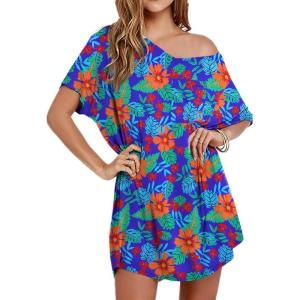 imageEkouaer Womens Tshirt Nightgown Cotton V Neck Sleepshirts Comfy Casual Nightshirt for WomenMulti Flower