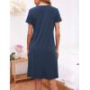 imageEkouaer 3 Pack Womens Button Down Nightgowns Short Sleeve Night Shirts for Women Sleepwear V Neck Sleep DressBlack grey navy