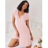 imageEkouaer 3 Pack Womens Button Down Nightgowns Short Sleeve Night Shirts for Women Sleepwear V Neck Sleep DressBlue1 pink lilac