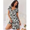 imageEkouaer 3 Pack Womens Button Down Nightgowns Short Sleeve Night Shirts for Women Sleepwear V Neck Sleep DressRed Flower blue Flower white Flower