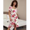 imageEkouaer 3 Pack Womens Button Down Nightgowns Short Sleeve Night Shirts for Women Sleepwear V Neck Sleep DressWhite With Flower green With Flower black With Flower
