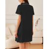 imageEkouaer Nightgowns for Women Button Down Sleep Shirt Short Sleeve NightShirts Boyfriend Sleepdress Soft Pajama DressBlack