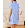 imageEkouaer Nightgowns for Women Button Down Sleep Shirt Short Sleeve NightShirts Boyfriend Sleepdress Soft Pajama DressBlue Birds