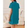 imageEkouaer Nightgowns for Women Button Down Sleep Shirt Short Sleeve NightShirts Boyfriend Sleepdress Soft Pajama DressBlue Green