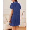 imageEkouaer Nightgowns for Women Button Down Sleep Shirt Short Sleeve NightShirts Boyfriend Sleepdress Soft Pajama DressDark Blue Dots